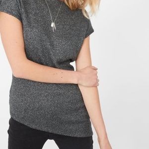 Stella & Dot Silver thread Asymmetrical top
